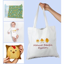 Ejoya Bebeklere Özel Çantasında Kişiye Özel Battaniye Yastık ve Zıbın Bebek Hediye Seti 109862