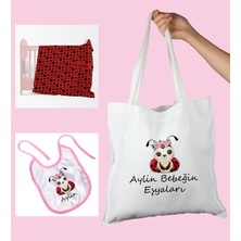 Ejoya Bebeklere Özel Çantasında Kişiye Özel Battaniye ve Önlük Bebek Hediye Seti 110072