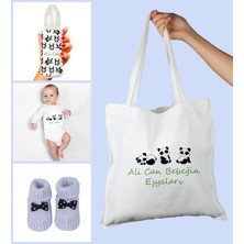 Ejoya Bebeklere Özel Çantasında Kişiye Özel Zıbın Biberon ve Patik Bebek Hediye Seti 109788