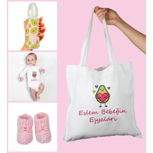 Ejoya Bebeklere Özel Çantasında Kişiye Özel Zıbın Biberon ve Patik Bebek Hediye Seti 109781