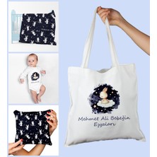 Ejoya Bebeklere Özel Çantasında Kişiye Özel Battaniye Yastık ve Zıbın Bebek Hediye Seti 109867