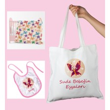 Ejoya Bebeklere Özel Çantasında Kişiye Özel Battaniye ve Önlük Bebek Hediye Seti 110087