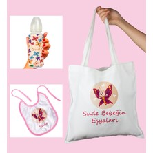 Ejoya Bebeklere Özel Çantasında Kişiye Özel Biberon ve Önlük Bebek Hediye Seti 110039