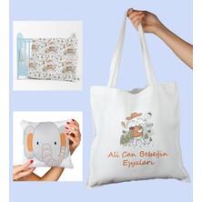 Ejoya Bebeklere Özel Çantasında Kişiye Özel Battaniye ve Yastık Bebek Hediye Seti 110061