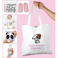 Ejoya Bebeklere Özel Çantasında Kişiye Özel Battaniye Zıbın Biberon Yastık ve Patik Bebek Hediye Seti 109955