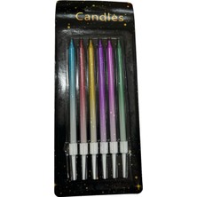 Kidspartim Çok Renkli Mum 6 Lı 12 cm