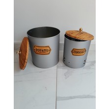 Desenli Metal 2 Li Patates Soğan Sepeti