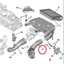 Psa Hava Filtre Hortumu 301 C-Elysee (9823710980-9674987480)