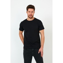 Odelon Erkek Slim Fit Dar Kesim Bisiklet Yaka 5'li Basic Tişört Paketi Çok Renkli