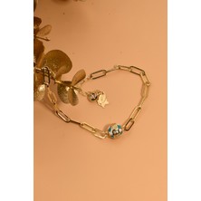 ÇGK KUYUMCULUK Mineli Taşlı Ataç Altın Bileklik BLKCGK001