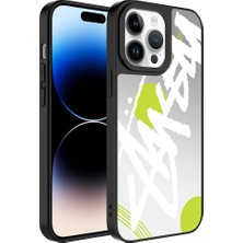 iPhone 14 Pro - Uyumlu Aynalı Desenli Kamera Korumalı Parlak Gkm Mirror Kapak-Yazı