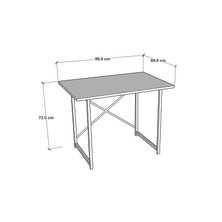 Furnature Design 60X90 Çalışma Masası Metal Ayaklı Ders Çalışma Ofis Masası Beyaz