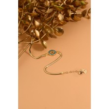 Mineli Yonca Balık Sırtı Altın Bileklik BLKCGK009