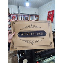 Kervancup Ambalaj 50 Adet Gıda Servis ve Sunum Kağıdı (Siyah Afiyet Olsun Yazılı) - 35X50 cm Ebat