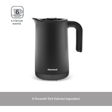 Homend Smart Royaltea Plus 2 In 1 Otomatik Çay ve Türk Kahve Makinesi Wifi Mat Siyah