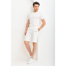 Penye Bizden Erkek Regular Fit %100 Pamuk Şort-Beyaz