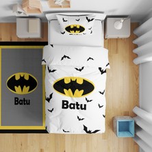 Adenka Home Isme Özel, Batman  Desen Tek Kişilik Nevresim Seti