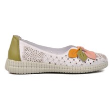 Venüs 2216111Y Beyaz-Pudra  Deri Kadın Günlük Ayakkabı