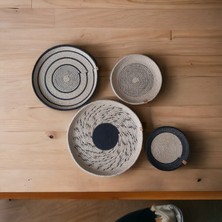Home Decors By Özlem 4 Lü Hasır Dekoratif Bohem Tabak Duvar Tabağı Moda Salon Duvar Dekor Handmade
