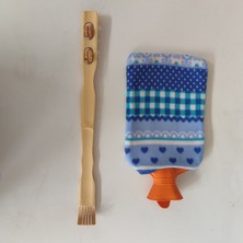 Hagiki (3 Lü Set) 2 Litre Peluşlu Sıcak Su Torbası , Ahşap Ayak Altı Masaj Aleti , Sırt Kaşıma Aleti