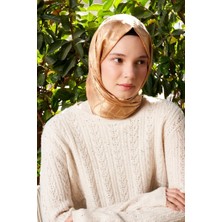 Madame Polo Ipeksi Jakar Italyan Şal Çizgi Desen - Bal Rengi