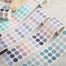 Bifeng Shop Bir Stil Temel Eleman Dekoratif Maskeleme Bandı Renk Büyük Nokta Washi Bant Diy Scrapbooking Washi Sticker Memo Etiket Deco Kırtasiye (Yurt Dışından)