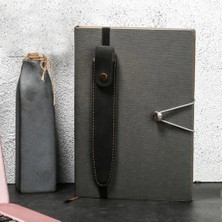Bifeng Shop A-Gri Tarzı 1 Adet Kalem Klipsi Pu Deri Kalem Kutusu Kitap Dizüstü Kırtasiye Elastik Toka Halkası Ofis Toplantı Kalemi Tutucu Koruyucu Kol (Yurt Dışından)