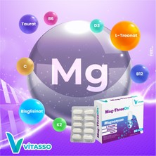 Vitasso Mag-Threeon 60 Kapsül Kutu MAGNEZYUM,B6,B12,C,D3,K2 Vitamin ve Mineral Gıda Takviyesi