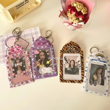 Bifeng Shop Turuncu Tarzı Sharkbang Lovly Leopard Baskı Kartı Kapak 2 Cep Polaroid Fotoğraf Tutucu Otobüs Banka Kartları Koruyucu Kılıf Keychaool Kırtasiye (Yurt Dışından)