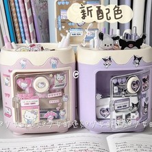 Bifeng Shop Kuromi Tarzı Sanrio Kawaii Kuromi Kalemlik Masaüstü My Melody Cinnamoroll Kendi Başına Yap Çıkartma Saklama Kutusu Makyaj Fırçası Depolama Tüpü Kalemlik Hediye (Yurt Dışından)