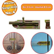 Badem10 Mavzer Sürgü No:4 Kilit Kadmiyum 35X85 mm Kapı Pencere Emniyet Mandalı Kilidi