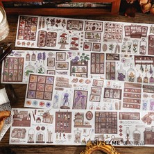 Bifeng Shop C Stili Vinatge Retro Washi Bant Renkli Çiçek Kitap Tarzı Tasarım Diy Craft Scrapbooking Hediye Paketleme Için Dekoratif Maskeleme Bandı (Yurt Dışından)