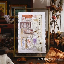 Bifeng Shop C Stili Vinatge Retro Washi Bant Renkli Çiçek Kitap Tarzı Tasarım Diy Craft Scrapbooking Hediye Paketleme Için Dekoratif Maskeleme Bandı (Yurt Dışından)