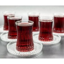 Paşabahçe Elysia Çay Bardağı Seti 12 Parça Desenli Cam Malzeme ile Şeffaf Tasarım