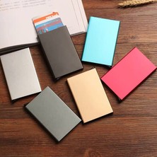 Bifeng Shop Kahve Tarzı Otomatik Pop-Up Kartvizitlik Yaratıcı Alüminyum Kart Sahibinin Metal Kutu Kapağı Kredi Erkekler Kartvizitlik Kart Cüzdanı (Yurt Dışından)