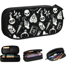 Bifeng Shop No.18 Stili Witchy Özü Sevimli Kalem Kutusu Erkek Kızlar Büyük Depolama Cadılar Bayramı Ürkütücü Cadı Kafatası Kalem Çantası Öğrencileri Kırtasiye (Yurt Dışından)