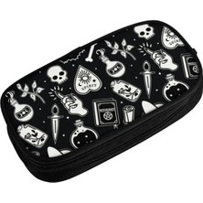 Bifeng Shop No.18 Stili Witchy Özü Sevimli Kalem Kutusu Erkek Kızlar Büyük Depolama Cadılar Bayramı Ürkütücü Cadı Kafatası Kalem Çantası Öğrencileri Kırtasiye (Yurt Dışından)