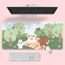 Bifeng Shop H-800X300X2MM Stili Ins Tarzı Sevimli Pembe Gezegen Tavşan Mouse Pad Oyun Büyük Süper Kawaii Bilgisayar Mat Kaymaz Klavye Pedi Ev Ofis Masaüstü Mat (Yurt Dışından)