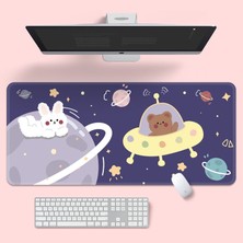 Bifeng Shop H-800X300X2MM Stili Ins Tarzı Sevimli Pembe Gezegen Tavşan Mouse Pad Oyun Büyük Süper Kawaii Bilgisayar Mat Kaymaz Klavye Pedi Ev Ofis Masaüstü Mat (Yurt Dışından)