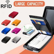 Bifeng Shop Kahve Tarzı Kart Kutusu Toz Geçirmez Su Geçirmez Mini Büyük Kapasiteli Hırsızlığa Karşı Koruyucu Alüminyum Alaşımlı Cep Dış Mekan Için Kredi Kartı Tutucu (Yurt Dışından)