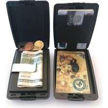 Bifeng Shop Kahve Tarzı Kart Kutusu Toz Geçirmez Su Geçirmez Mini Büyük Kapasiteli Hırsızlığa Karşı Koruyucu Alüminyum Alaşımlı Cep Dış Mekan Için Kredi Kartı Tutucu (Yurt Dışından)