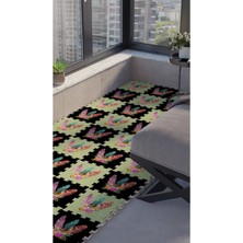 Tokyo Halı Renkli Baskılı Yumuşak Cam Balkon Halısı THB24