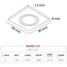 Nevo Sıva Altı Cam Spot ND500-1