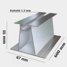 N&D Lighting 55X600 mm Solar Panel Montaj Aşık Profili