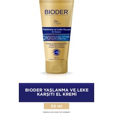 Bioder Yaşlanma Ve Leke Karşıtı El Kremi 50 Ml - Kolajen Q10 Arbutin C Vitamini Spf 15 Alkolsüz