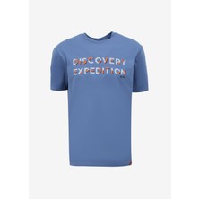 Discovery Expedition Indigo Erkek Relaxed Baskılı T-Shirt D4SM-TST3269