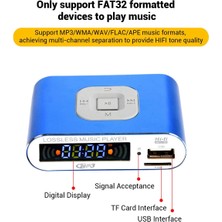 Danazeey Bluetooth 5.0 Ses Alıcısı, Mp3 Dijital Müzik Çalar, Fm Radyo, Sd Kart/usb Oynatma 3,5 mm Ses Çıkışı (Mavi) (Yurt Dışından)