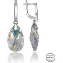 Serra Jewels Swarovski Crystal Taşlı Gümüş Damla Sallantılı Kadın Küpe