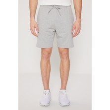 Altınyıldız Classics Erkek Gri Melanj Standart Fit Normal Kesim 2 İplik Cepli Recycle Pamuklu Örme Şort