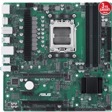 ASUS Pro B650M-CT-CSM AMD B650 AM5 DDR5 6400 2xDP HDMI Çift M2 USB3.2 TPM mATX (Pro B650M-CT-CSM)Anakart